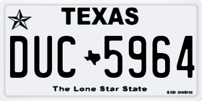 TX license plate DUC5964