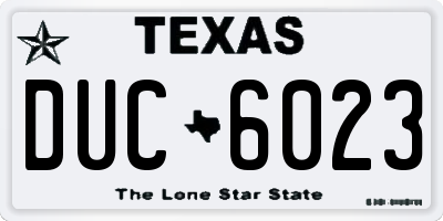 TX license plate DUC6023