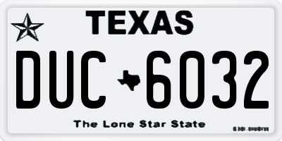 TX license plate DUC6032