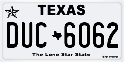 TX license plate DUC6062