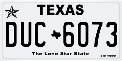 TX license plate DUC6073