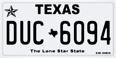 TX license plate DUC6094