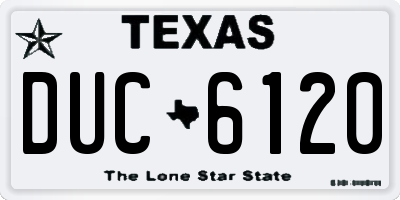 TX license plate DUC6120