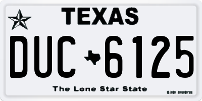 TX license plate DUC6125