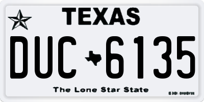 TX license plate DUC6135