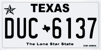 TX license plate DUC6137