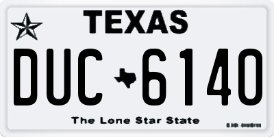 TX license plate DUC6140