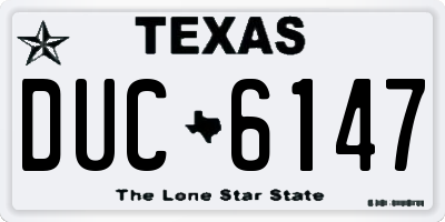 TX license plate DUC6147