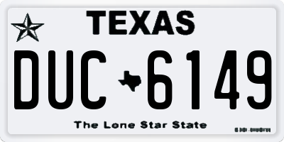 TX license plate DUC6149