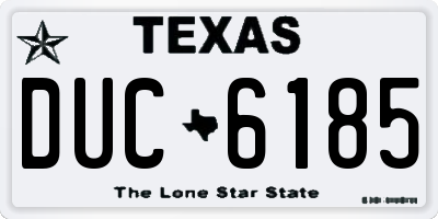 TX license plate DUC6185
