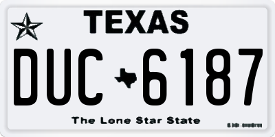 TX license plate DUC6187