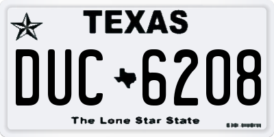 TX license plate DUC6208