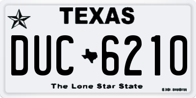 TX license plate DUC6210