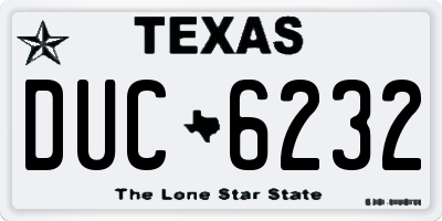 TX license plate DUC6232