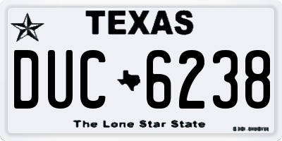 TX license plate DUC6238