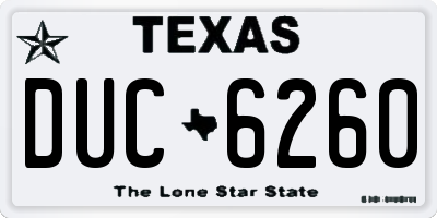 TX license plate DUC6260