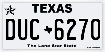 TX license plate DUC6270