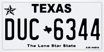TX license plate DUC6344