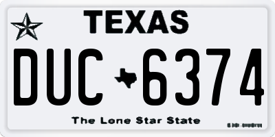 TX license plate DUC6374