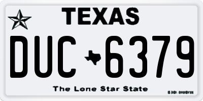 TX license plate DUC6379