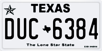 TX license plate DUC6384