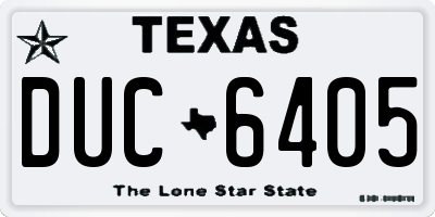 TX license plate DUC6405