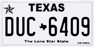TX license plate DUC6409
