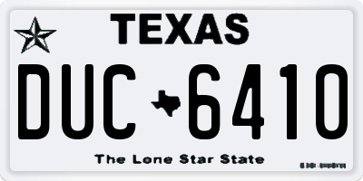 TX license plate DUC6410