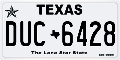 TX license plate DUC6428