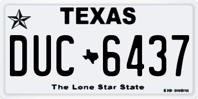 TX license plate DUC6437