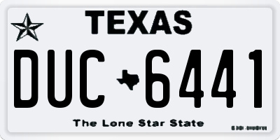 TX license plate DUC6441
