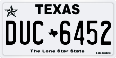 TX license plate DUC6452
