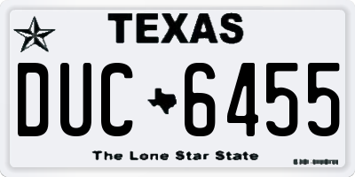 TX license plate DUC6455