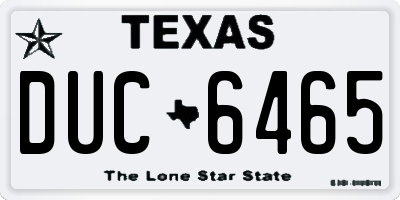TX license plate DUC6465