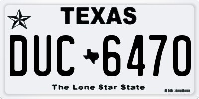 TX license plate DUC6470