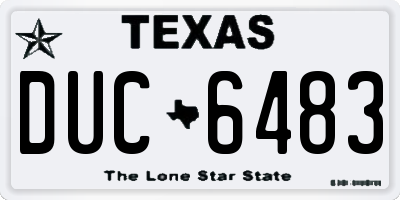 TX license plate DUC6483