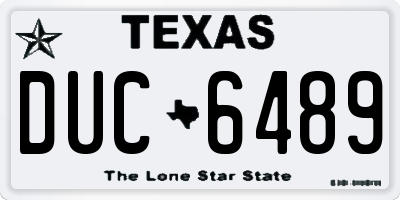 TX license plate DUC6489