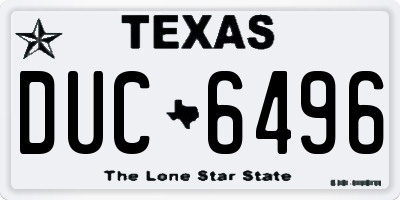 TX license plate DUC6496