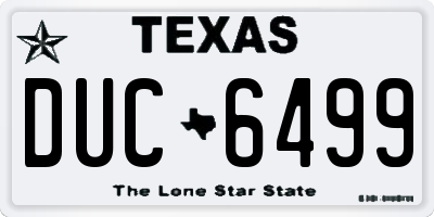 TX license plate DUC6499