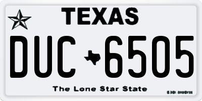 TX license plate DUC6505