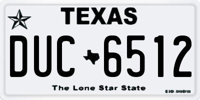 TX license plate DUC6512