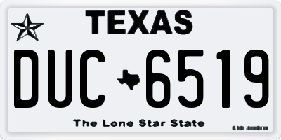 TX license plate DUC6519