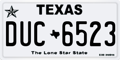 TX license plate DUC6523