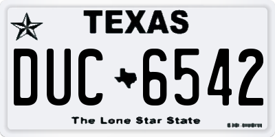 TX license plate DUC6542