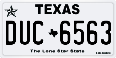 TX license plate DUC6563