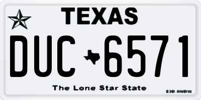 TX license plate DUC6571