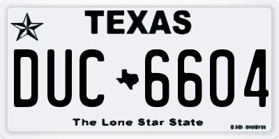 TX license plate DUC6604
