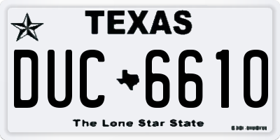 TX license plate DUC6610