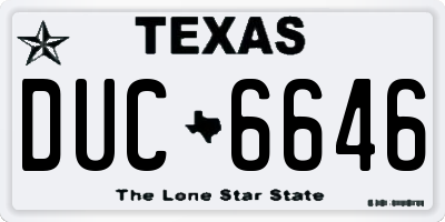 TX license plate DUC6646