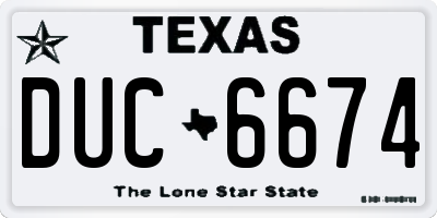 TX license plate DUC6674